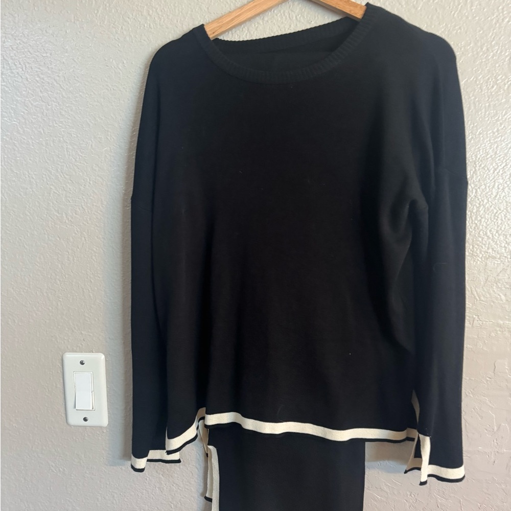 Black and White Sweater Set